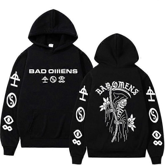 Bad Omens Band Tour American Music Print Hoodie The Death Of Peace Of Mind Skeleton Graphic Hooded Men's Rock Gothic Sweatshirts