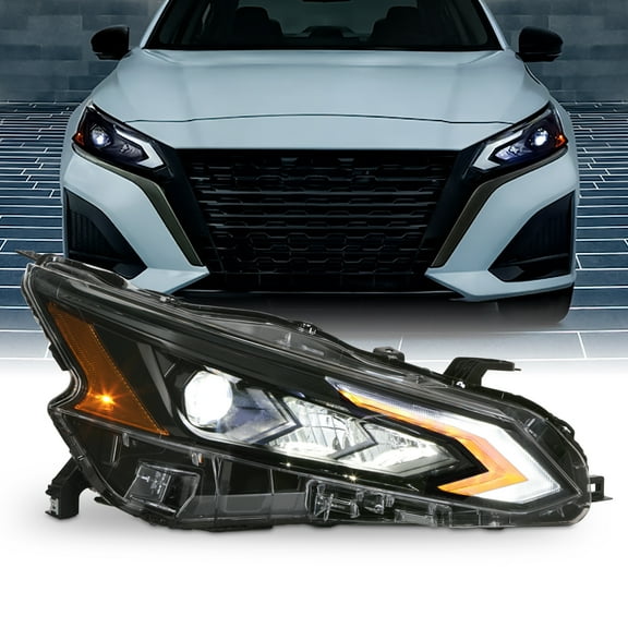 AKKON- Fit 2023 2024 Nissan Altima 4Dr Sedan Full LED w/ DRL Projector Headlight Headlamp OE Style Black Passenger Right Side Assembly