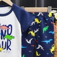 thumbnail image 5 of KPOPLK Toddler Boys Clothes Kids Cotton Clothing Fun Cool Summer Short Sleeve Tee Top Outfit Wear in Night 2 Piece Set Size 18-24 Months,Dark Blue, 5 of 5