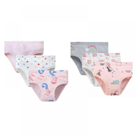 

Girls Soft Cotton Underwear Kids Cool Breathable Comfort Panty Briefs Toddler Undies 2-7T(Pack of 6)