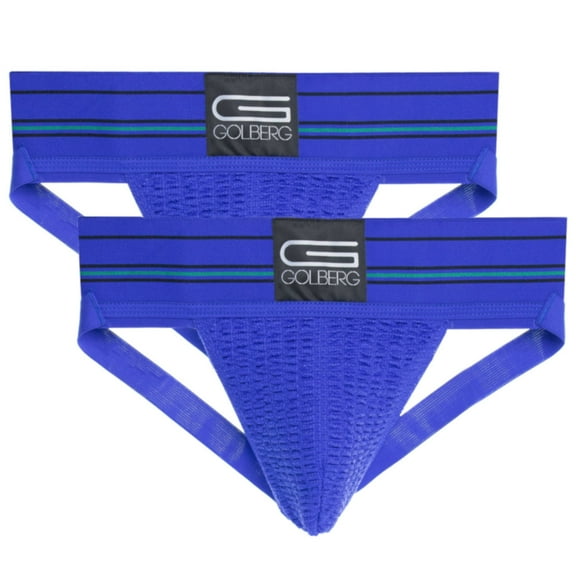 Golberg Premium Men's Athletic Supporters for Sports and Exercise in a Pack of 2 - Jock Strap Underwear with Extra Strength Elastic (Size - Large)
