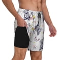 thumbnail image 3 of Haiem Rabbit And Butterfly Mens Swim Trunks with Compression Liner 2 in 1 Swimming Shorts Stretch Swimwear Quick Dry,Board Shorts-XX-Large, 3 of 9