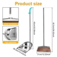 thumbnail image 4 of Broom and Dustpan Set with Long Handle Heavy Duty Stainless Steel Dustpan with Broom Space Saving Broom Dustpan Combo Sweeper and Dustpan Set with Broom Clip for Indoor Outdoor Kitchen Lobby, 4 of 10