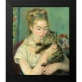 thumbnail image 2 of Renoir, Pierre-Auguste 12x14 Black Modern Framed Museum Art Print Titled - Woman with Cat (Femme au chat)-1875, 2 of 5
