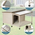 thumbnail image 6 of Pefilos 43" Wood Dog Houses Outdoor Insulated, Weatherproof Dog House with Door Cute Wooden Pet House, Beige, 6 of 7