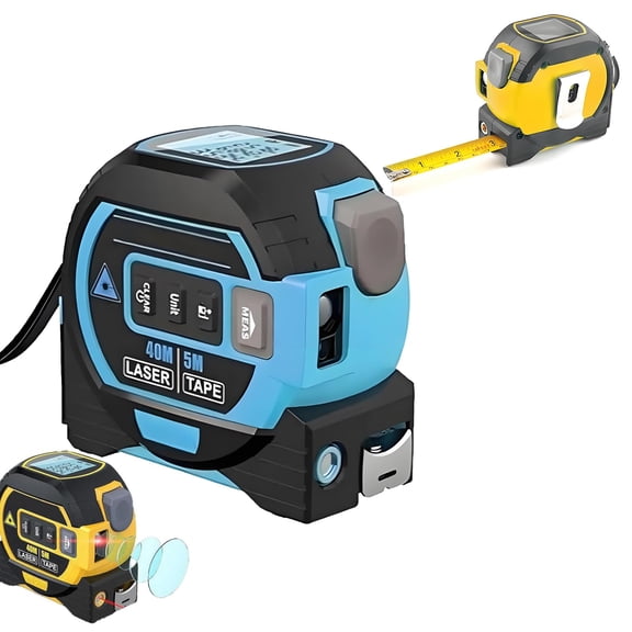 Almighty Tools Tape Measure 3-in-1 Laser Digital Measuring Tape Ruler-LCD Backlight 5M/16Ft Tape & Laser 60m/197Ft Rangefinder,Crosshairs Markings,Data Storage,Durable ABS Case