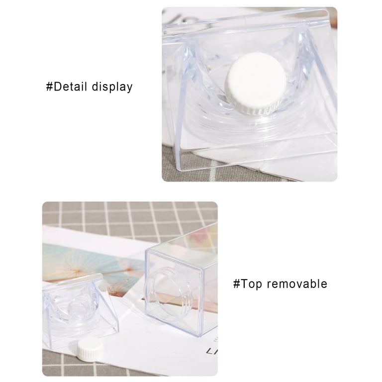 DJStore Clear Milk Carton Water Bottle - Eco-Friendly, Customizable 500ml Bottle