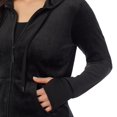 thumbnail image 3 of Women's Cuddl Duds® Stretch Velour Full-Zip Hoodie Color: Purple Size: XL, 3 of 4