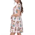 thumbnail image 2 of Balery Hello Easter Vestidos sueltos de manga corta para mujer, vestidos de verano 2025, vestidos casuales de corte A con vuelo., 2 of 6