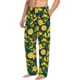 thumbnail image 3 of Mens Pajama Pants - Soft Sleep & Lounge Pants for Men, Cute Lemon Green Leaves Cuteness Casual PJ Bottoms Pants with Pockets, 3 of 5