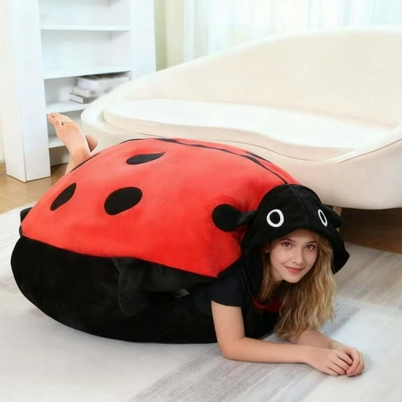 Wearable Ladybug Pillow Giant Ladybugs Shell Plush Throw Pillow Cute Warm Sleeping Pillows Plush Removable