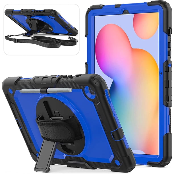 Samsung Galaxy Tab S6 Lite Case 2022/2020 Model SM-P610/P613/P615/P619 with Screen Protector Pen Holder / Heavy Duty Shockproof Protective Cover W/Stand Shoulder Strap for Tab S6 Lite 10.4 Inch