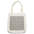 thumbnail image 1 of Bunny Tote Bag, Nature Inspired Pattern Drawn by Hand with White Hares Hearts and Floral Elements, Cloth Linen Reusable Bag for Shopping Books Beach and More, 16.5" X 14", Cream, by Ambesonne, 1 of 2
