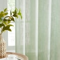thumbnail image 3 of THD Lynda Faux Linen Textured Semi Sheer Light Filtering Window Rod Pocket Thick Drapery Panels Curtains for Bedroom & Living Room, Pair, 3 of 5