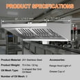 thumbnail image 5 of HAN'KITCHEN'LON'S 4FT Stainless Steel Commercial Exhaust Hood for Concession Trailers, featuring 2 Removable Filters, Grease Cup, Hood Light, and Rust Resistance. NSF Listed for Restaurant Use, 5 of 7
