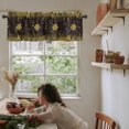 thumbnail image 6 of Black Yellow Snowflake Christmas Curtains Valances, Xmas Botanical Rod Pocket Valance Tier Curtains, Winter Snowflake Window Treatment Drapes for Kitchen Living Room Bedroom Windows 54"x18", 6 of 7