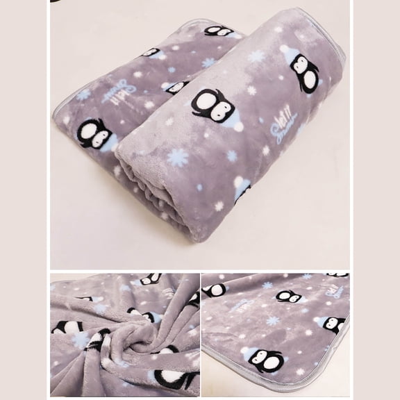 HonestMatter Small Dog Blanket, Flannel Fleece Cat Blanket with Paw Print, Thick Warm Cuddle Mat for Crate Sofa Travel, 15.7x23.6 Inch, Gray