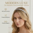 thumbnail image 6 of Miallo Vintage Minimalist Cubic Zirconia Metal Headband, Elegant Thin Silver Hair Hoop for Women Girls, Birthday Graduation Gift, 6 of 8