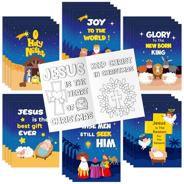 Libro para colorear Dvbonike Nativity Christmas con 24 piezas para niños