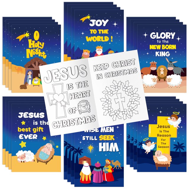 Libro para colorear Dvbonike Nativity Christmas con 24 piezas para niños