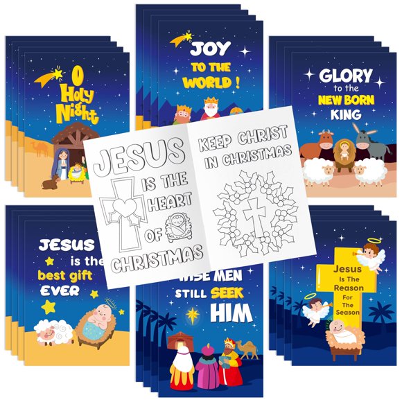 Libro para colorear Dvbonike Nativity Christmas con 24 piezas para niños