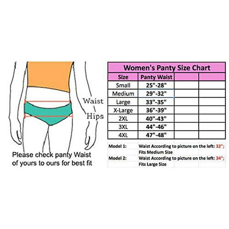 Iheyi 6 Panties Women Smooth Briefs Low Rise Satin Bikini/Boyshorts Panty  S-4XL (Medium, 961)