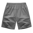 thumbnail image 3 of Men's Running Shorts Ice Silk Quick-Dry Athletic Work Shorts with Elastic Waist Drawstring and Loose Fit Short Summer Casual Style Gray L, 3 of 4