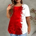 thumbnail image 1 of EGNMCR Hauts Grande Taille pour Femmes Décontractés à Imprimé Manches Courtes Col Rond Hauts Amples T-Shirt Blouse, 1 of 6