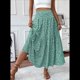 thumbnail image 4 of Falda Midi de Cintura Alta Elástica para Mujer, Informal, de Verano, , con Volantes, Estampado Floral, Corte A. Flores L, 4 of 8