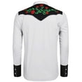 thumbnail image 5 of COOFANDY Men's Western Cowboy Shirt Long Sleeve Slim Fit Rose Embroidered Cotton Casual Button Down Shirts, 5 of 6