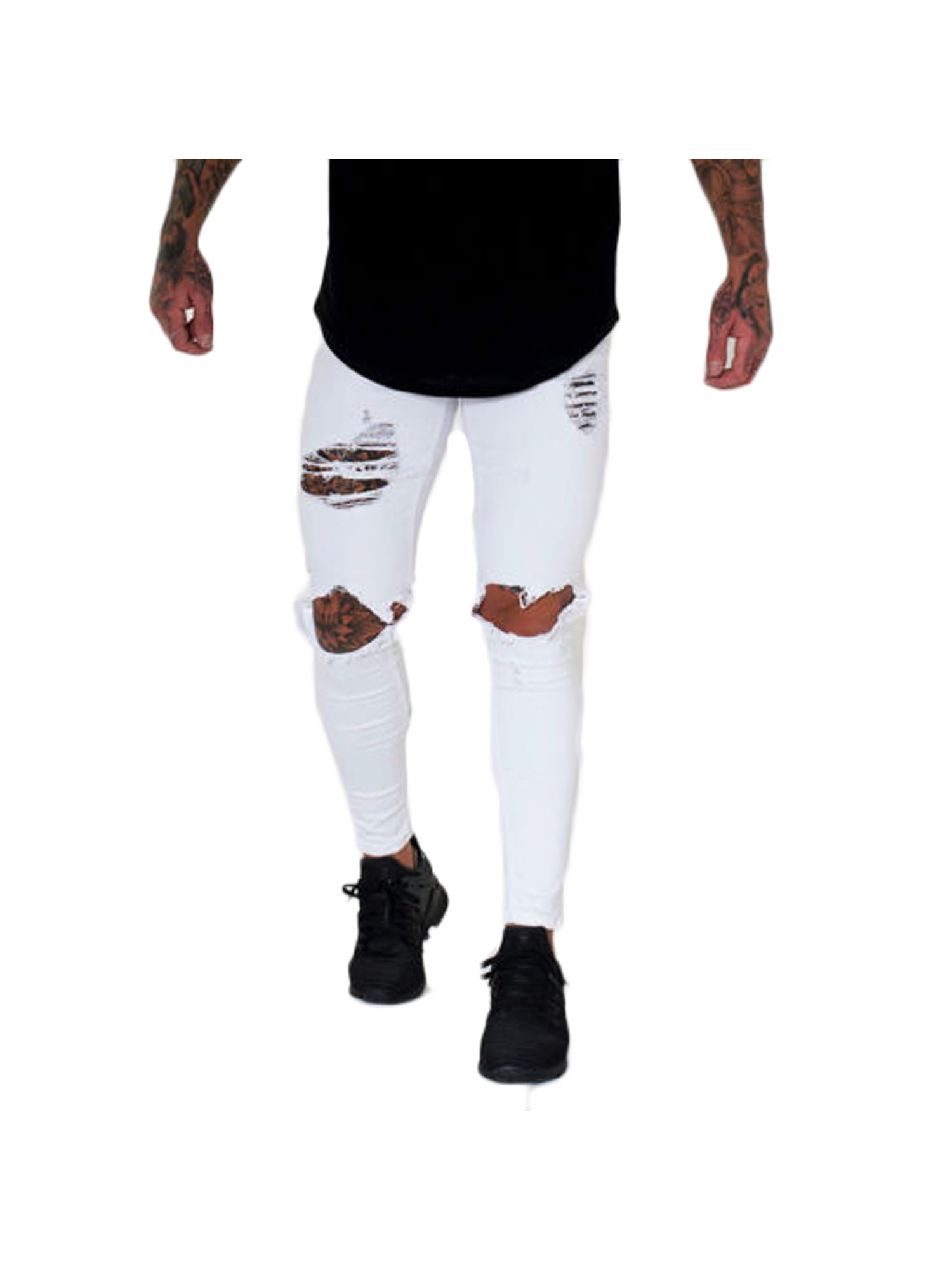 Liacowi Mens Boys Skinny Jeans Ripped Slim fit Stretch Denim Distress