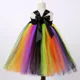 thumbnail image 4 of Vestido de tutú de bruja de Halloween para niñas, disfraz para fiesta de carnaval, ropa de cosplay, vestido de baile elegante de tul arcoíris para niños, 4 of 5