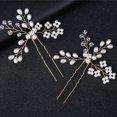 thumbnail image 1 of Horquillas para el pelo de boda (2 piezas) - Elegantes accesorios para el pelo de cristal floral para mujeres nupciales (dorado), 1 of 4