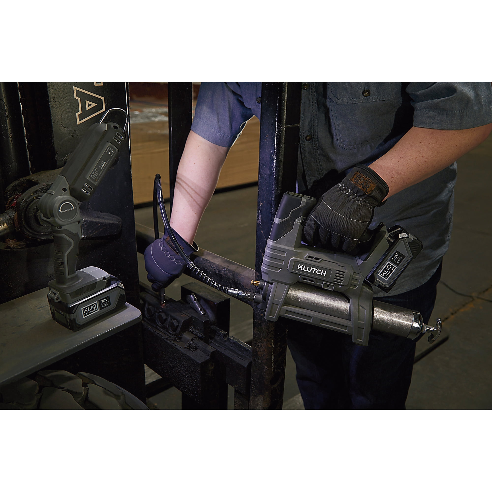Klutch Grease Gun, KLiQ 20V, 10,000 PSI, 5 Oz./Min., Brushless, Cordless, Bare Tool