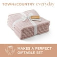 thumbnail image 2 of TOWN & COUNTRY EVERYDAY 4-Piece Textured Windowpane Hand Towel Set, 20"x30", 100% Cotton, Plush & Absorbent 550GSM, Blush, 2 of 9