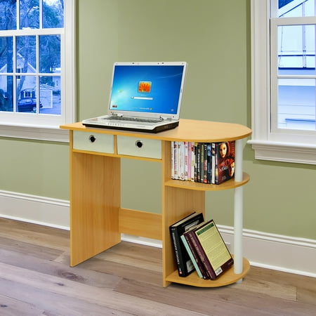 Go Green Home Laptop Notebook Computer Desk/Table, Beech/Ivory/White
