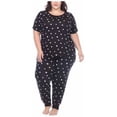 thumbnail image 3 of Honeydew Ladies 3-Piece Super Soft Relaxed Fit Pajama Jogger Set(Black Hearts-X-Large), 3 of 5