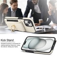 thumbnail image 6 of SaniMore for iPhone 15 Case with Metal Rotating Ring Kickstand RFID Blocking Card Slots PU Leather Anti-scractch Wear-resitant Shockproof Wallet Cover for iPhone 15(6.1" 2023), Apricot, 6 of 9