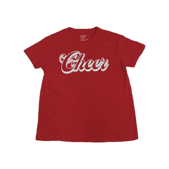 Womens Red Cheers Christmas Holiday Tee T-Shirt Small