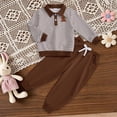 thumbnail image 2 of Nwiuh Baby Girl Clothes Infant Toddler Girls Fall Winter Outfits Sweatshirts Clothing Set 3 6 12 18 24 Month 2T 3T (Coffee, 2-3 Years), 2 of 9