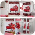 thumbnail image 6 of Happpy Valentine's Day Bathroom Shower Curtains with Hooks, Love Truck with Rose Red Black Plaid Waterproof Fabric Washable Shower Curtain for Home Hotel Bathtub Decor 36x72 Inch, 6 of 9