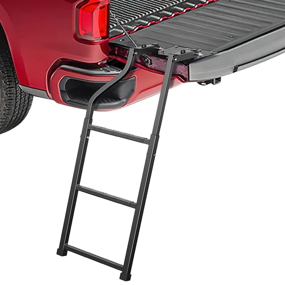 Nilight Échelle de Hayon Pliable pour Camionnette avec Plaques de Prise en Aluminium, Pieds en Caoutchouc Remplaçables et Vis Hexagonales Auto-Perçantes en Acier Inoxydable pour une Installation Facile