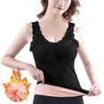 thumbnail image 3 of QASIEATN Sweatshirt for Graceful Women Fashion, Sleeveless Thermal Shirts with Detachable Built In Bra V Neck Vest Fleece Lined Underwear Thermal Tank Tops, Womens Fall Tops, 3 of 5
