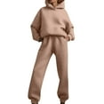 thumbnail image 3 of Lumtrix Womens Sweatsuits 2 Piece Set Fashion Clothing Winter Oversized Long Sleeve Hoodie Sweatpants Fall Tracksuits with Pockets Coffee 2XL, 3 of 8