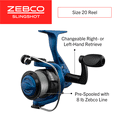 thumbnail image 4 of Zebco Slingshot Spincast Reel and Fishing Rod Combo, 5-Foot 6-Inch Fishing Pole, Size 20 Reel, Blue, 4 of 8