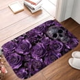 thumbnail image 5 of 1pc Purple Roses and Silver Skull Absorbent Non-Slip Bathroom Thickened Flannel Rug Decor,Soft,Quick Drying,Suitable For Indoor/outdoor Use,Bathrooms,Bedrooms,Kitchens,Terrace,Laundry Rooms,16"x24", 5 of 9