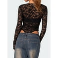 thumbnail image 6 of KelaJuan Women’s Lace Bodysuit Long Sleeve Solid Color Cutout Leotard Tops High Cut Playsuit, 6 of 6