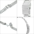 thumbnail image 4 of Bandini 18mm Stainless Steel Fitted Curved End Metal Watch Band for Men and Women, 3 Link Watch Strap Oyster Bracelet, Double Foldover Lock Deployment Clasp - Silver 18 mm Watch Band, 4 of 7