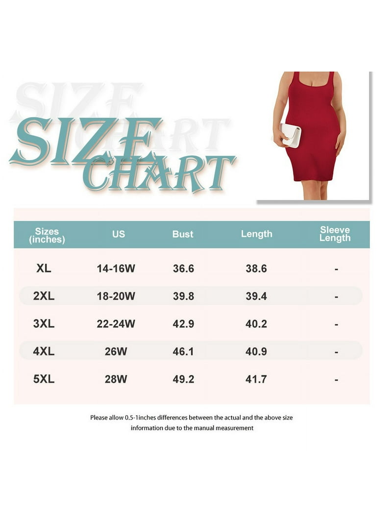 Cassie LIZ Ladies Plus Size Dress 4X Plain Bodycon Dress Wine Red Square Neck Sleeveless Tank Dress Casual Fits Dress For Summer 4XL 24W 26W