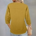 thumbnail image 7 of Jewelreauty Elbow Length Tops for Women Casual Crewneck Basic Tee Shirts Summer Loose Going Out Blouses (XL, Yellow), 7 of 7